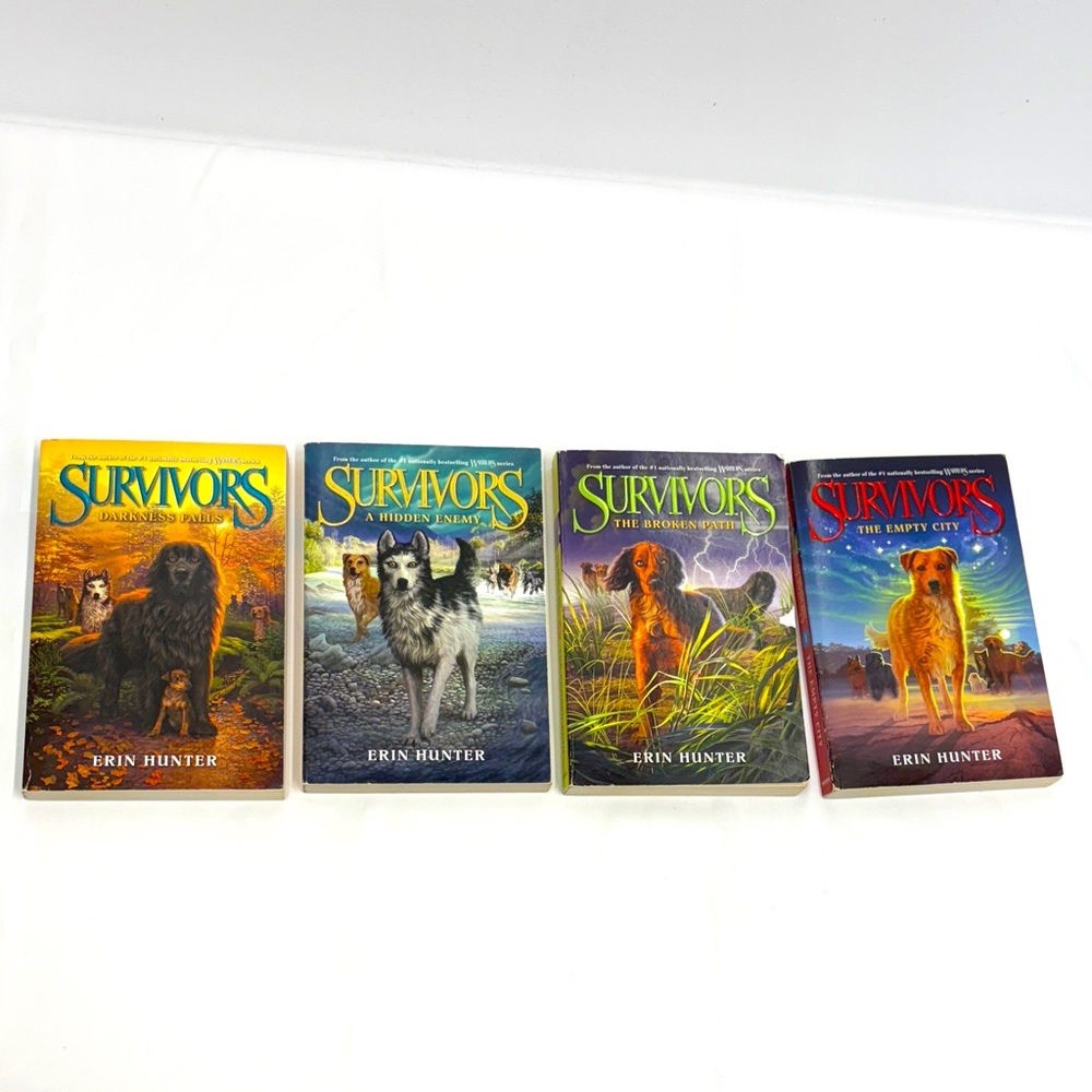Books Survivors Series by Erin Hunter- 1,2,3,4.Colorful Dog Adventure Books